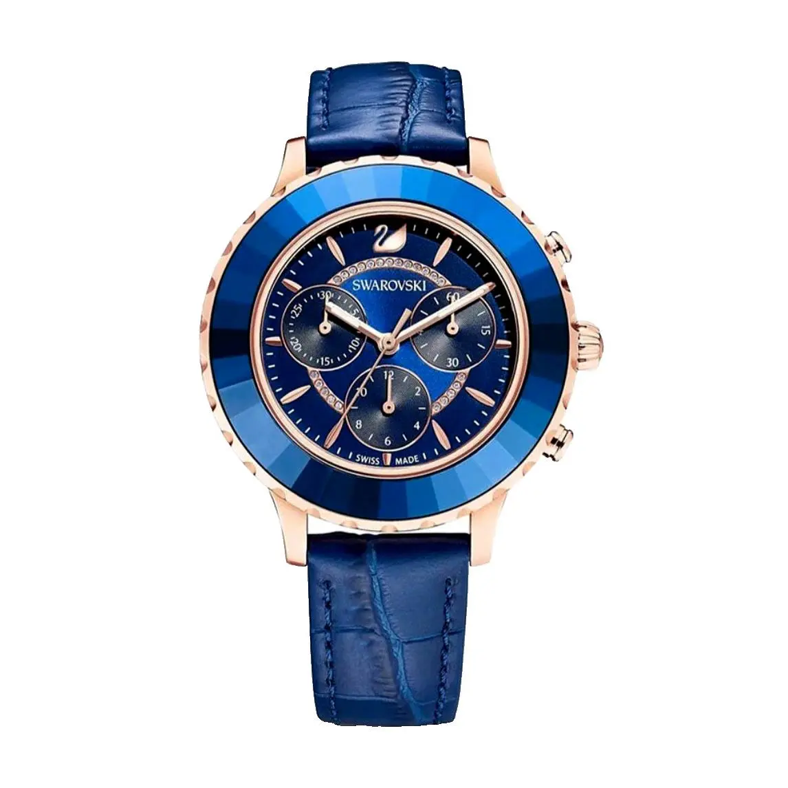 Swarovski 5563480 Octea Chronograph Rose Tone Blue Women`s Watch