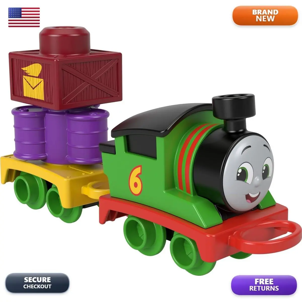 Thomas Friends Toddler Toy My First Percy Push-along Train Stacking Cargo