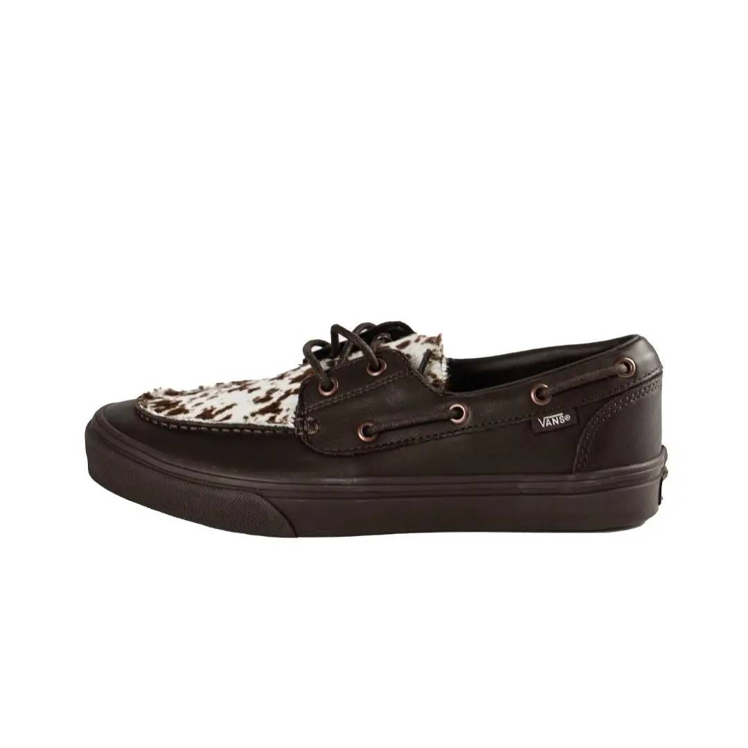 Vans 2 Eyelet Boat Shoe Pony Hair Dark Brown