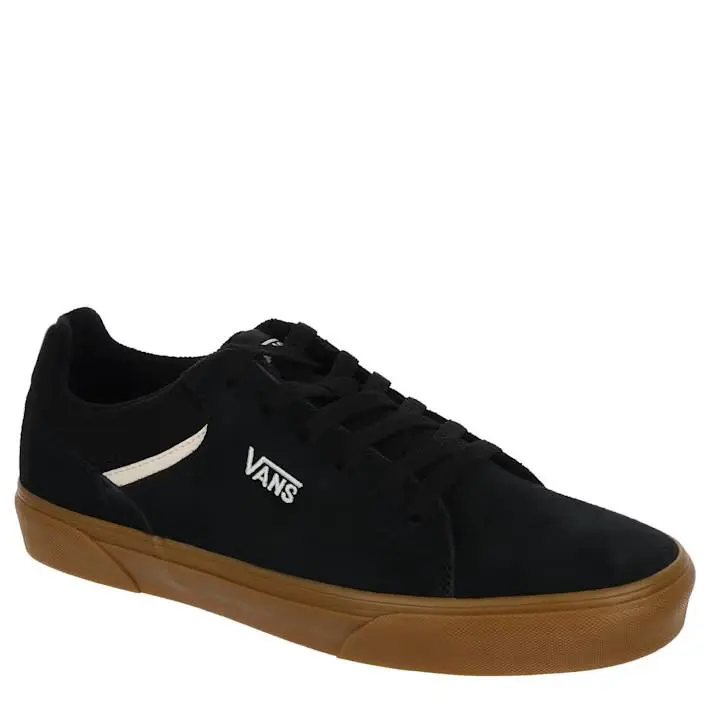 Vans Seldan Waffle Low Men`s Canvas Casual Skate Sneakers Shoes - Black