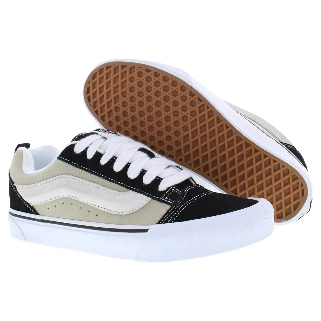 Vans Knu Skool Suede Unisex Shoes - Beige/Black, Main: Beige