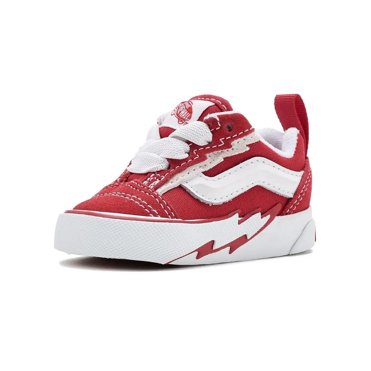 Children Unisex Shoes  Kids Knu Skool Elastic Lace Toddler Racing Red by Vans