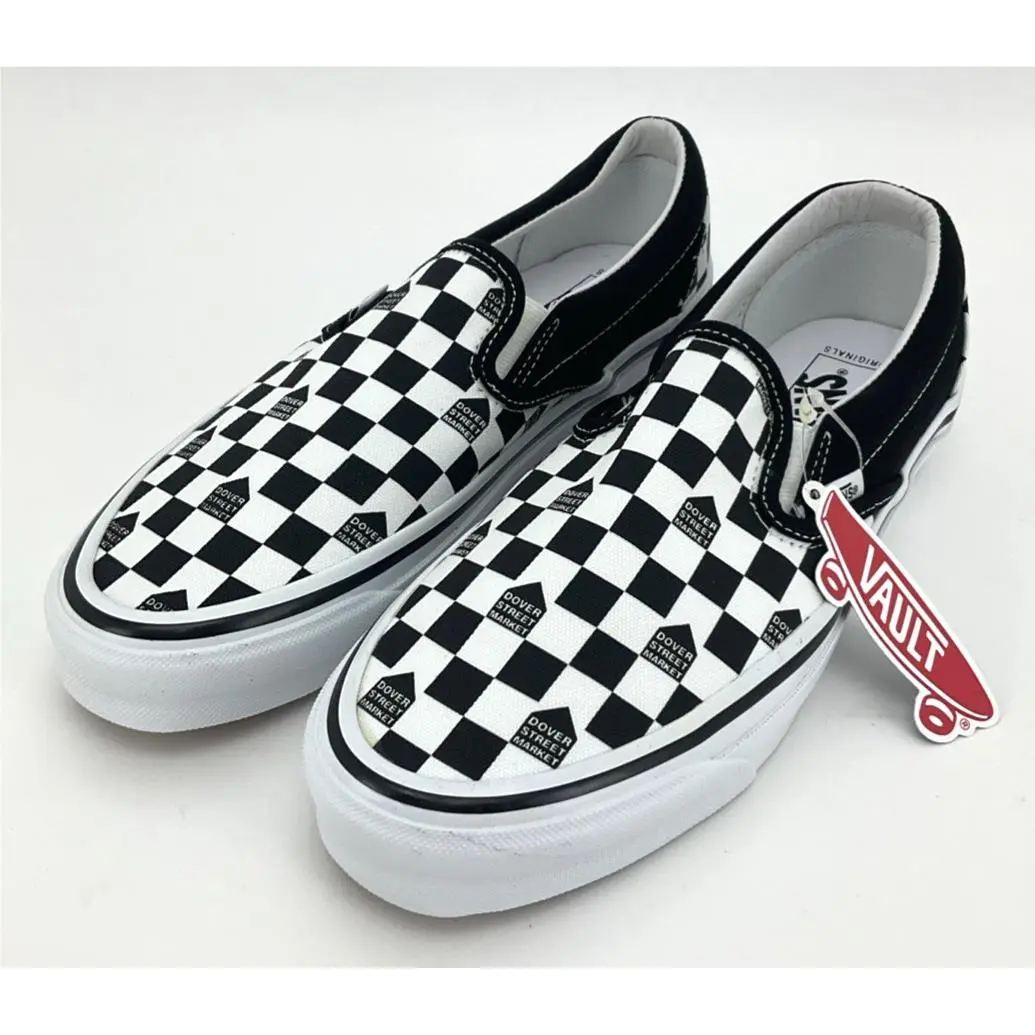 Size 9 M Dover Street Mkt x Vans Vault OG Classic Slip-on LX Black/white Checker