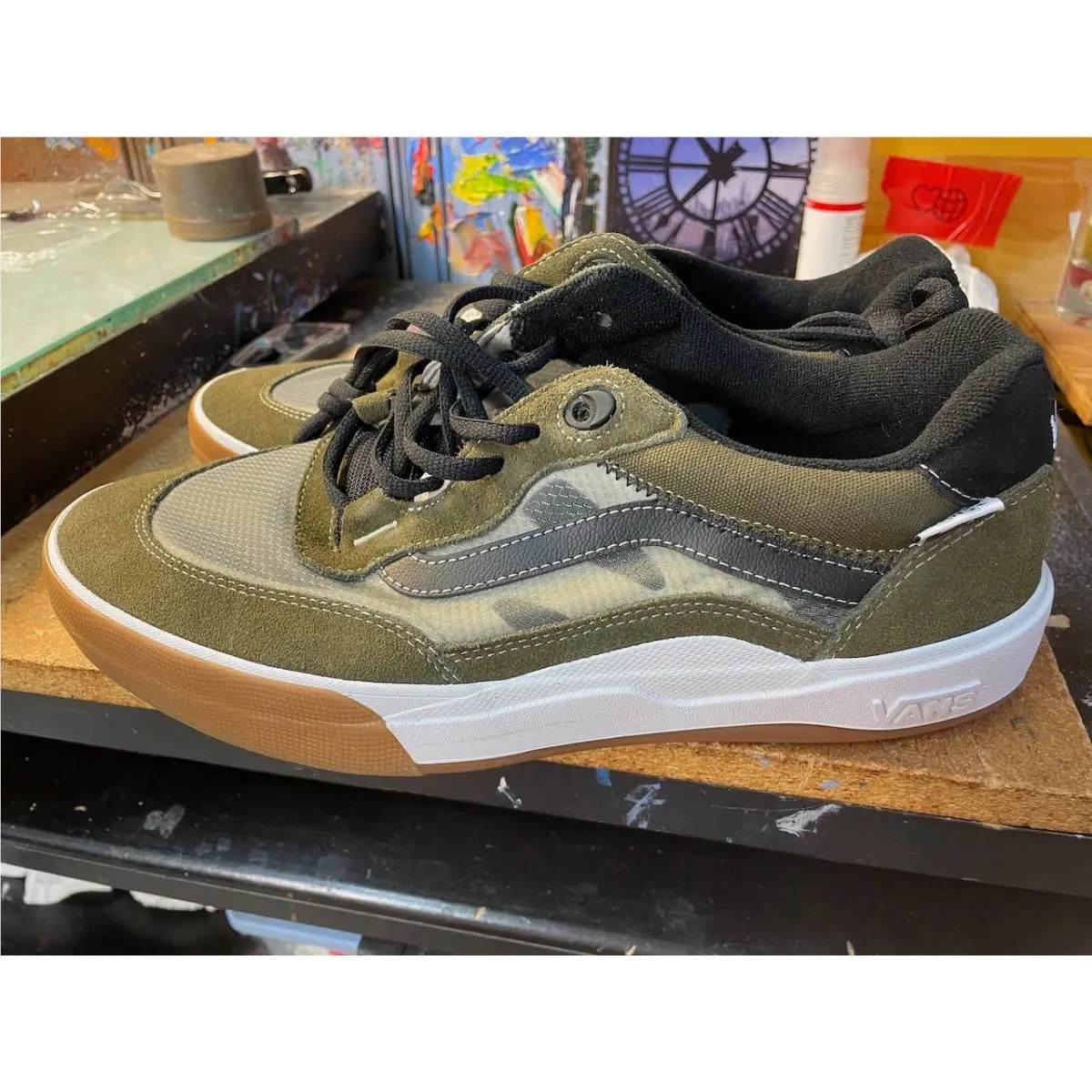 Wayvee Dark Olive Green Size US 12 Men VN0A5JIADOL Rare Sneaker Skate by Vans