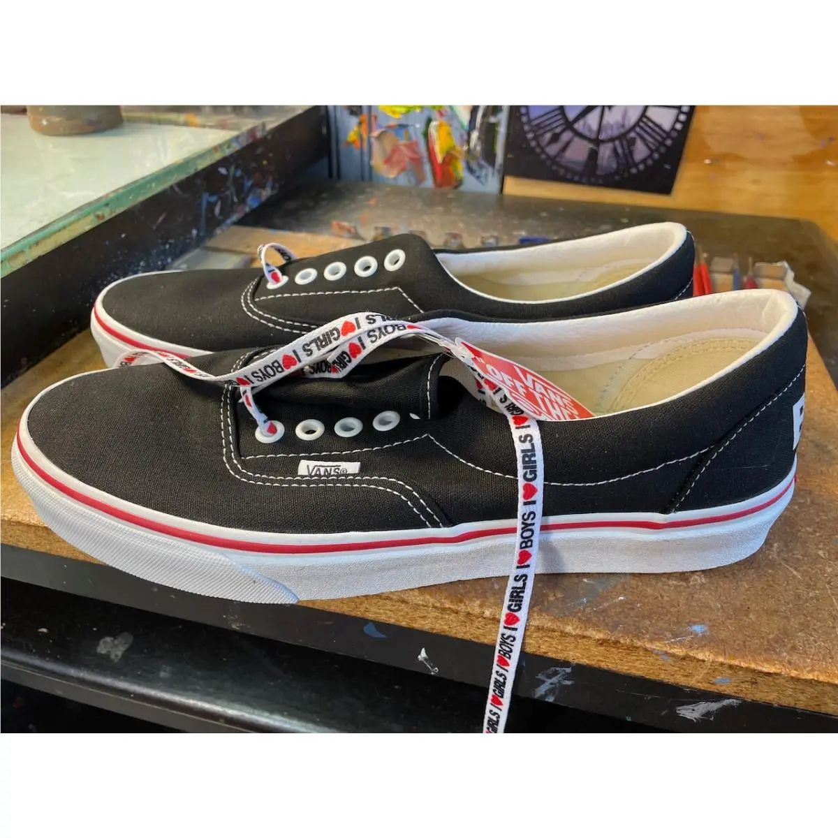 Era I Heart Black White Size US 8.5 Men 10 Women Rare VN0A4U39WKU by Vans