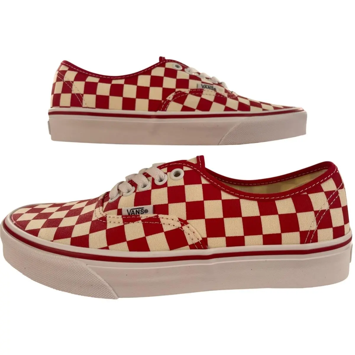 Primary Check Racing Red/white Shoes Men`s Sz 7/Women`s 8.5 by Vans