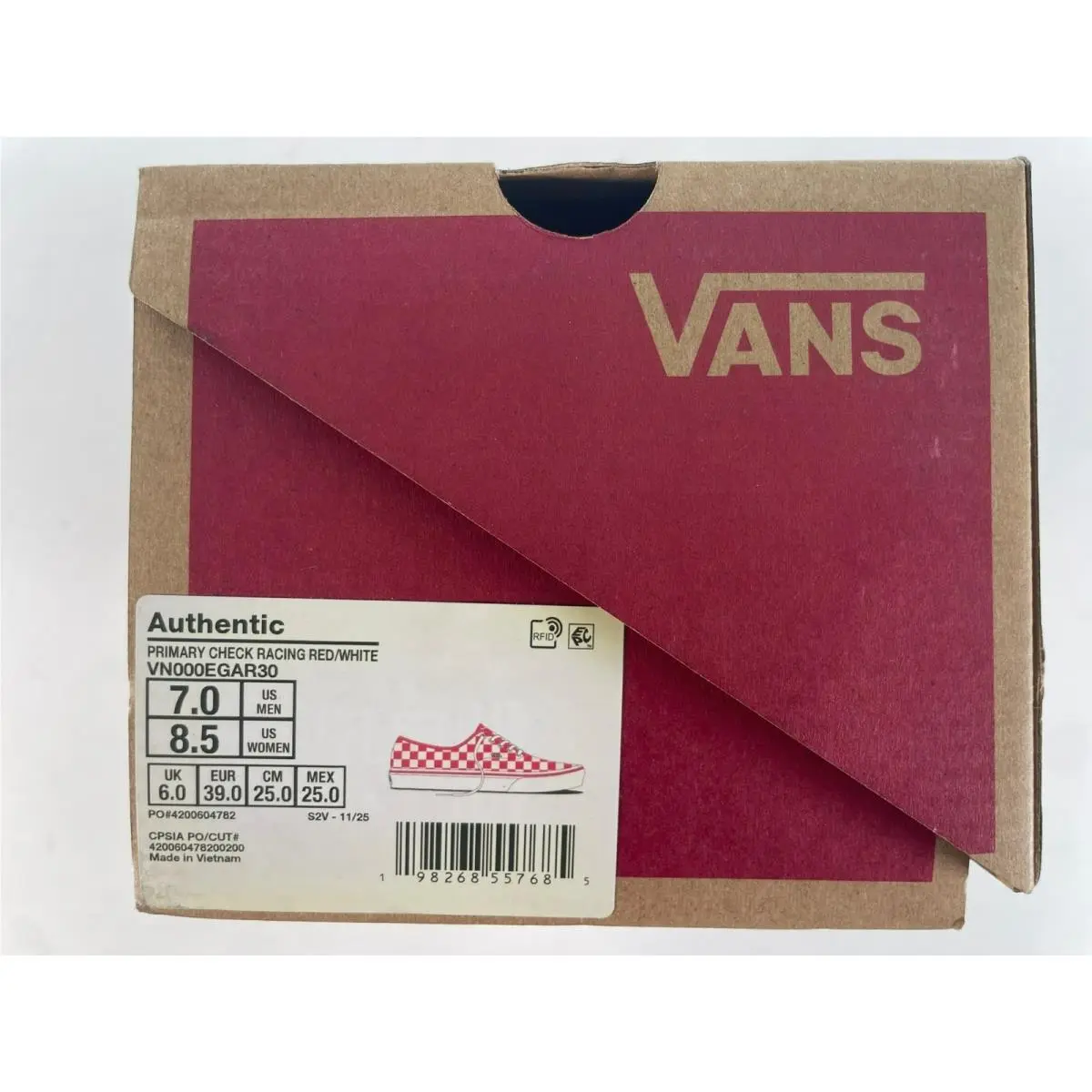 Vans shoes - Priary Check Racig Red/White - Priary Check Racig - Red 8