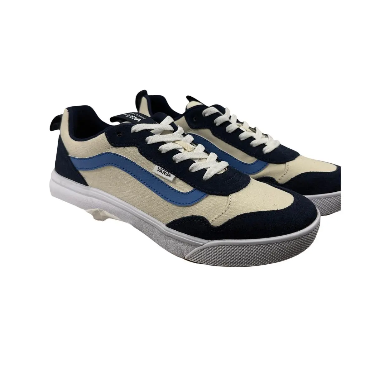 Range Exp Sneakers Mens 10 Cream Navy Sport Block VN000CY193A Low Top Shoes by Vans