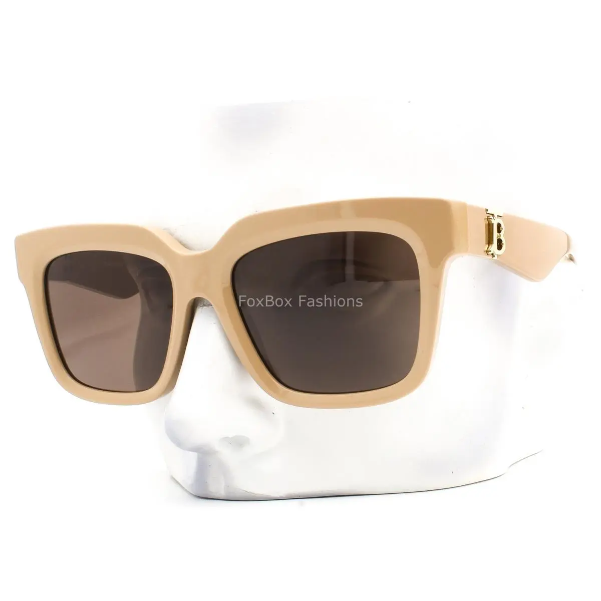 Sunglasses B 4419 3990/73 Polished Beige Light Brown Gold Logo W/case by Burberry