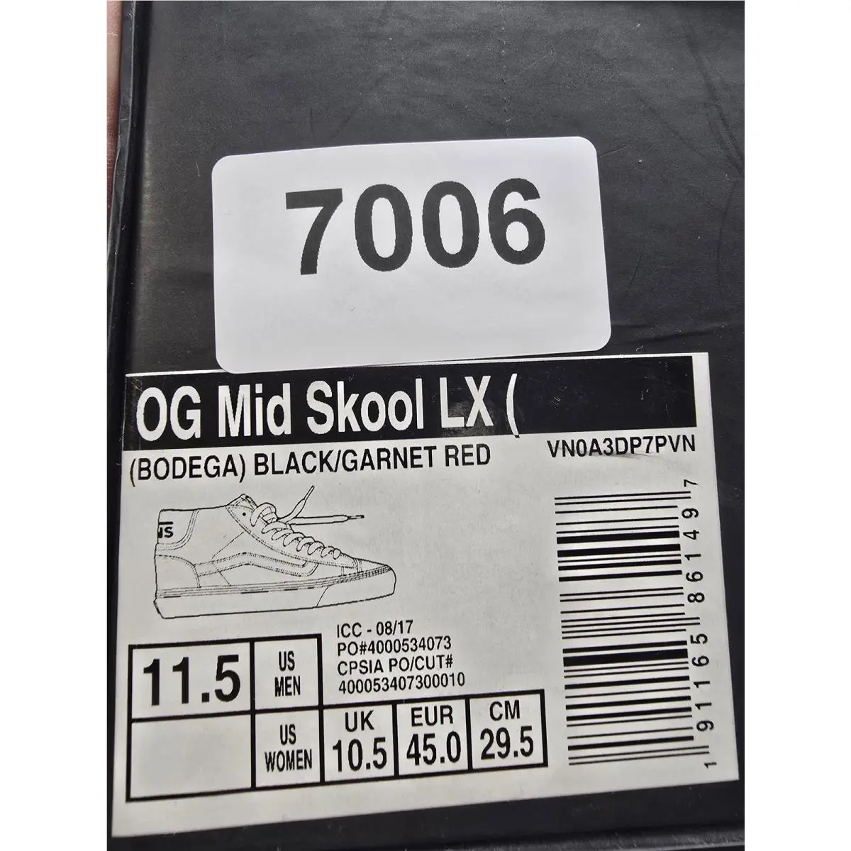 Vans shoes - Vans OG Mid Skool LX Bodega - VN0A3DP7PVN - Black 4