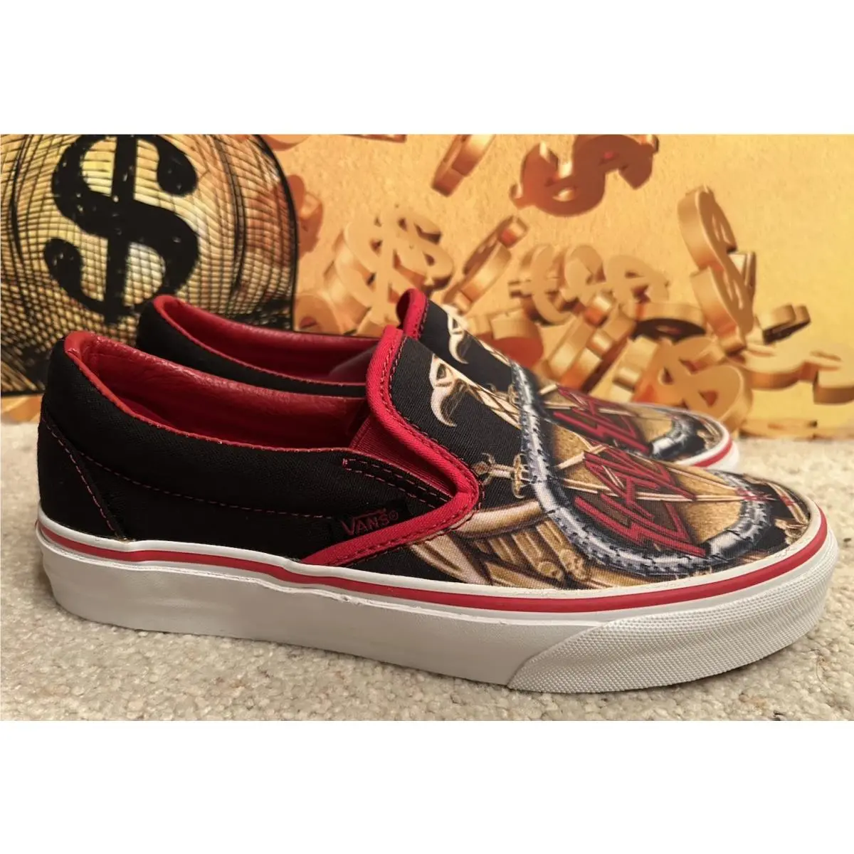 Vans shoes - Classic Slip-On - Classic - Classic Slip-On - Black/Red/Gold (UPC: 0715752145274) 0