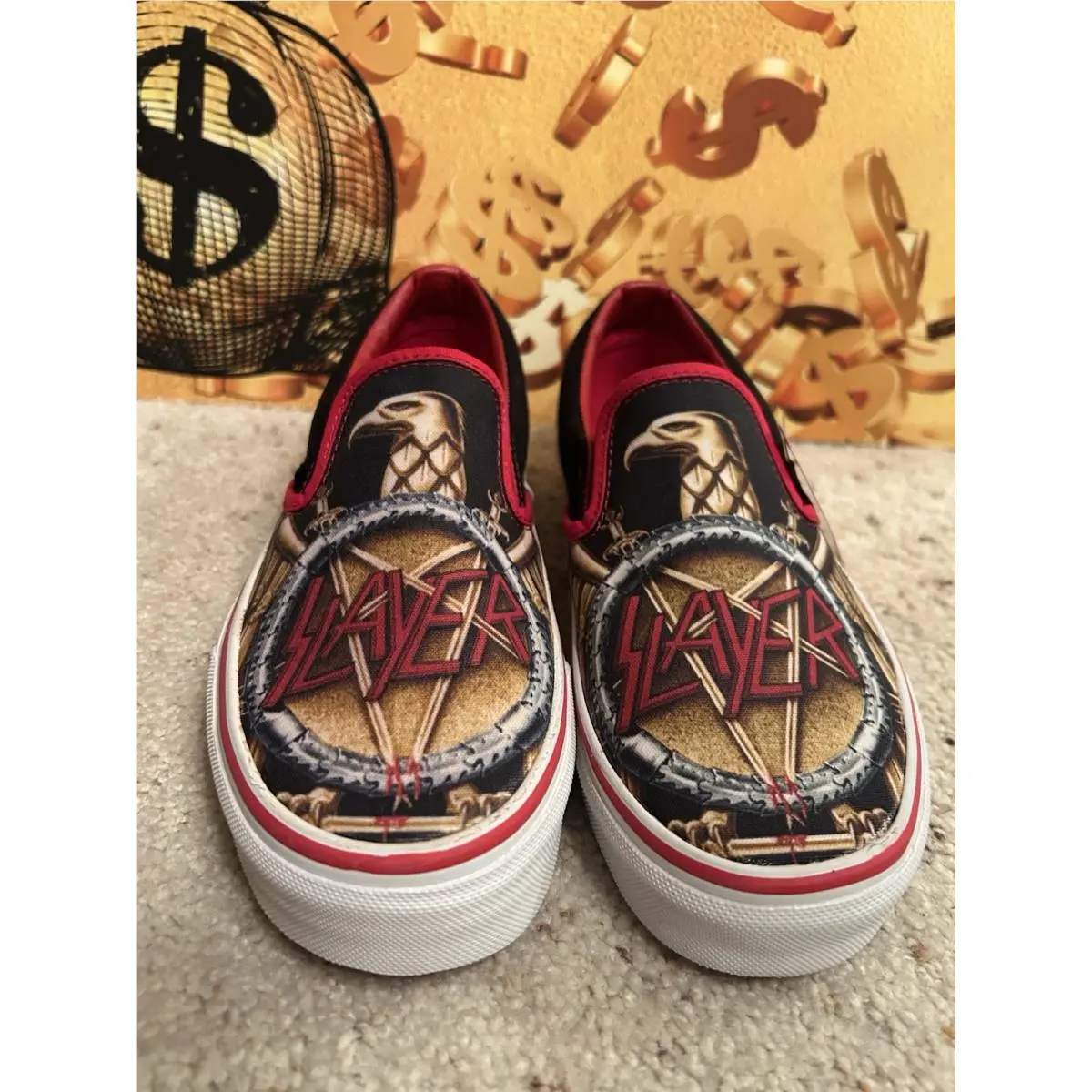 Vans shoes - Classic Slip-On - Classic - Classic Slip-On - Black/Red/Gold (UPC: 0715752145274) 1