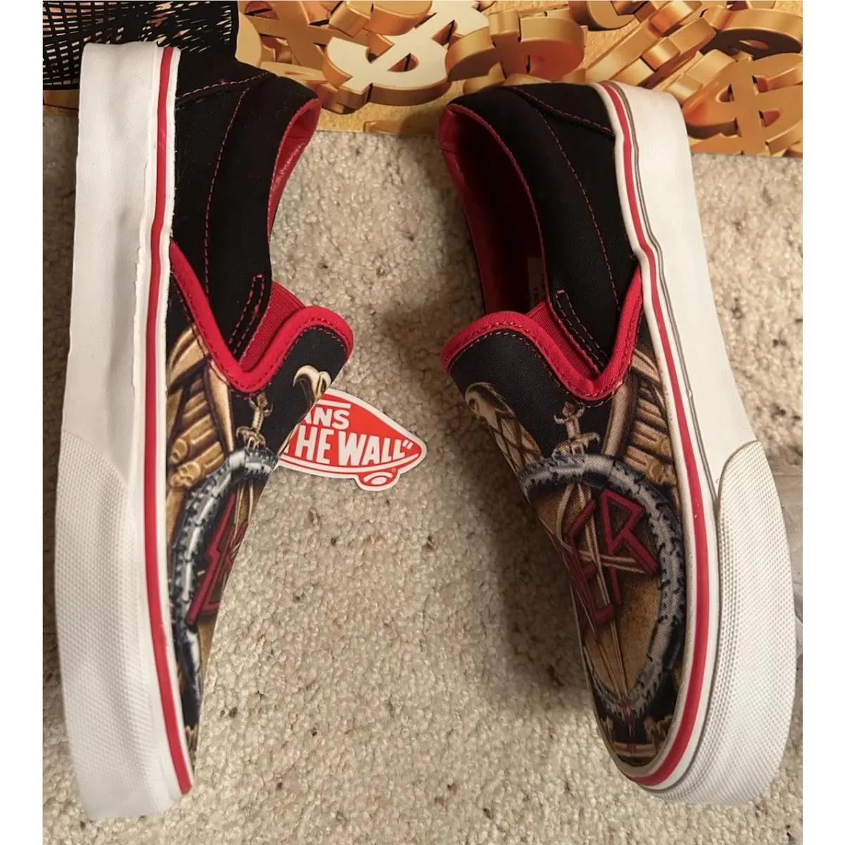 Vans shoes - Classic Slip-On - Classic - Classic Slip-On - Black/Red/Gold (UPC: 0715752145274) 4