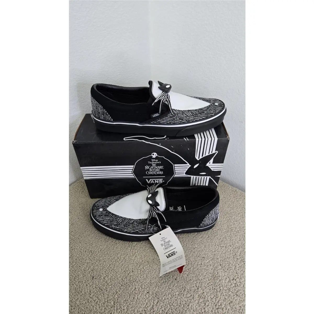 X Disney Classic Mens 11 Jack Skellington Nmbc Slip On Shoes Limited by Vans