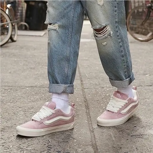 Knu Skool Sepia Rose Pink Suede Skate Shoes VN000D22O3N Mens 4.5 Womens 6 by Vans