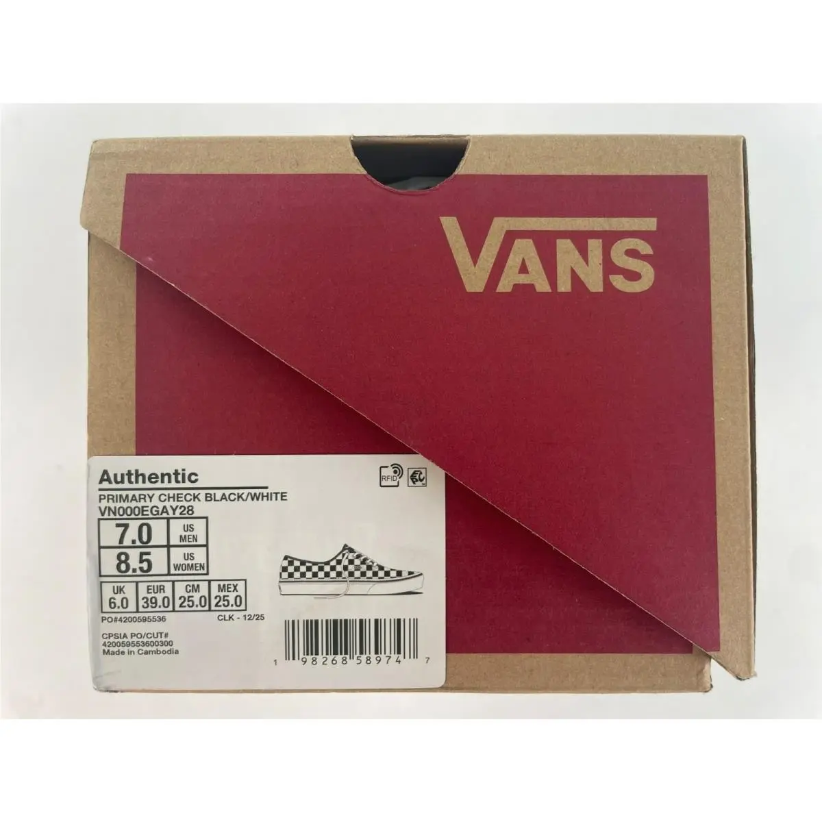 Vans shoes - Primary Check Black/White - Primary Check - Black 8