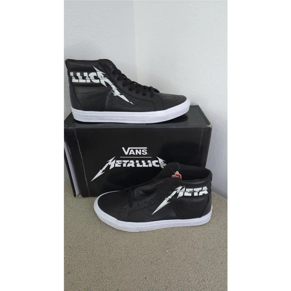 X Metallica SK8 Hi Reissue Men 10.5 Women 12 Black Skate Shoes Sneakers by Vans