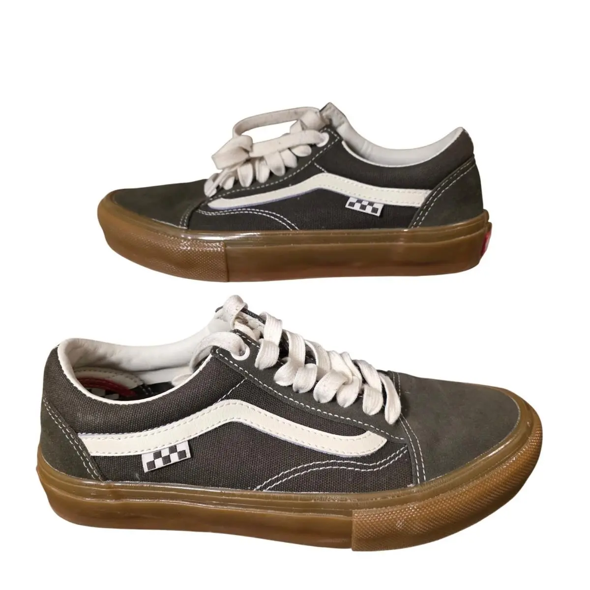 Vans Skate Old Skool Dark Olive Gum Sole Sneakers Popcush Skateboarding Shoes