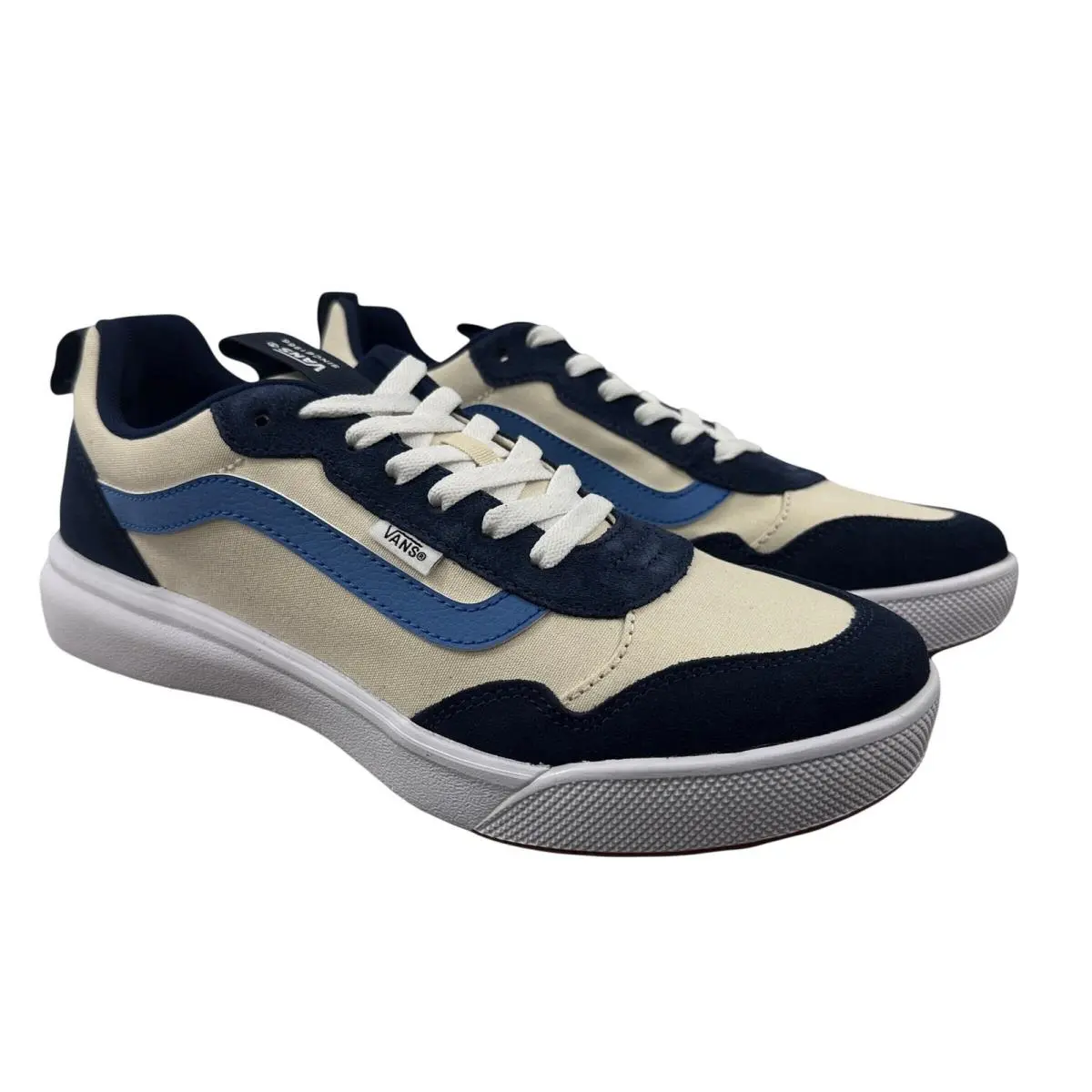 Range Exp Sneakers M 10.5 Cream Navy Sport Block Low Top Shoes VN000CY193A by Vans