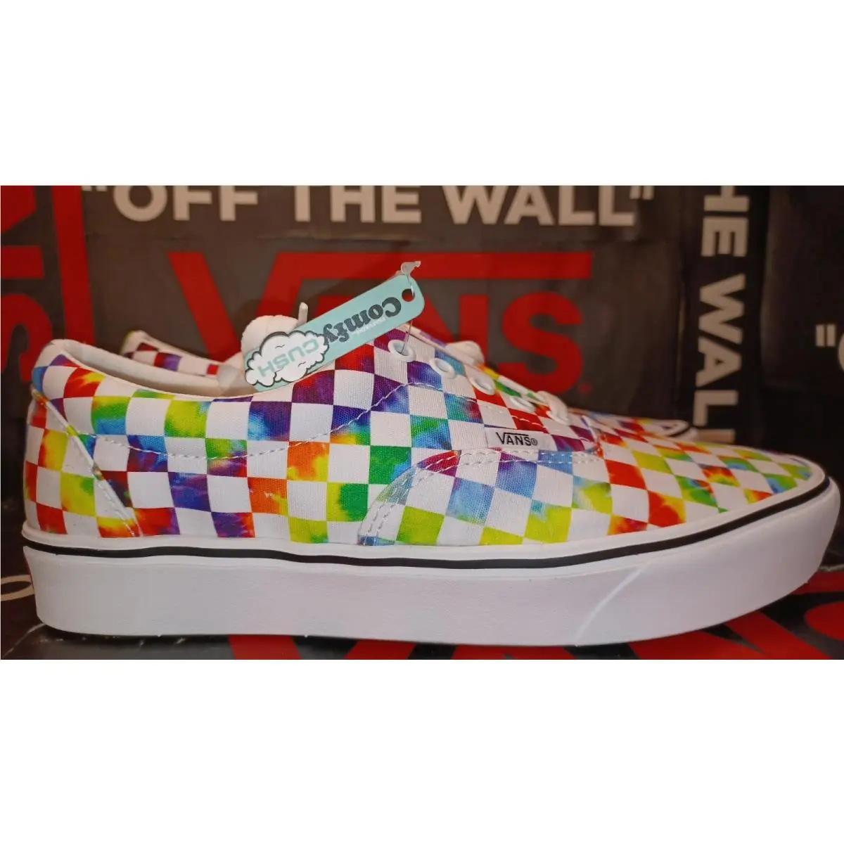 Comfycush Era Tie Dye Checkerboard White Men`s US 10.5 VN0A3WM9WWX by Vans