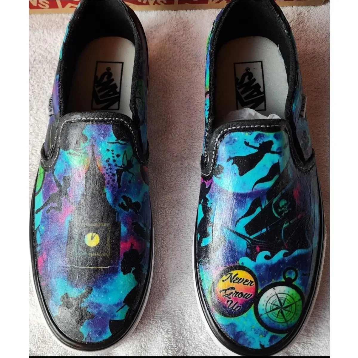 Custom Peter Pan Womens Sz 9.5 Ready To Ship by Vans
