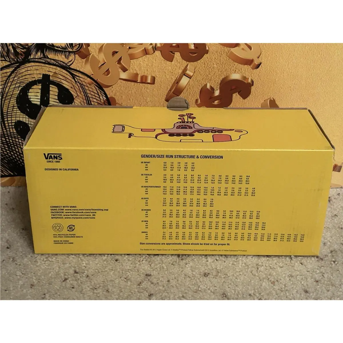 Vans shoes - Beatles - Beatles - VN0VHQC6C - Yellow (UPC: 0887867397593) 10
