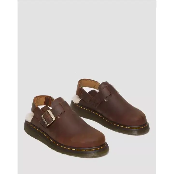Dr Martens Jorge II Fleece Lined Slingback Mules Brown Leather Men`s 13 by Dr. Martens