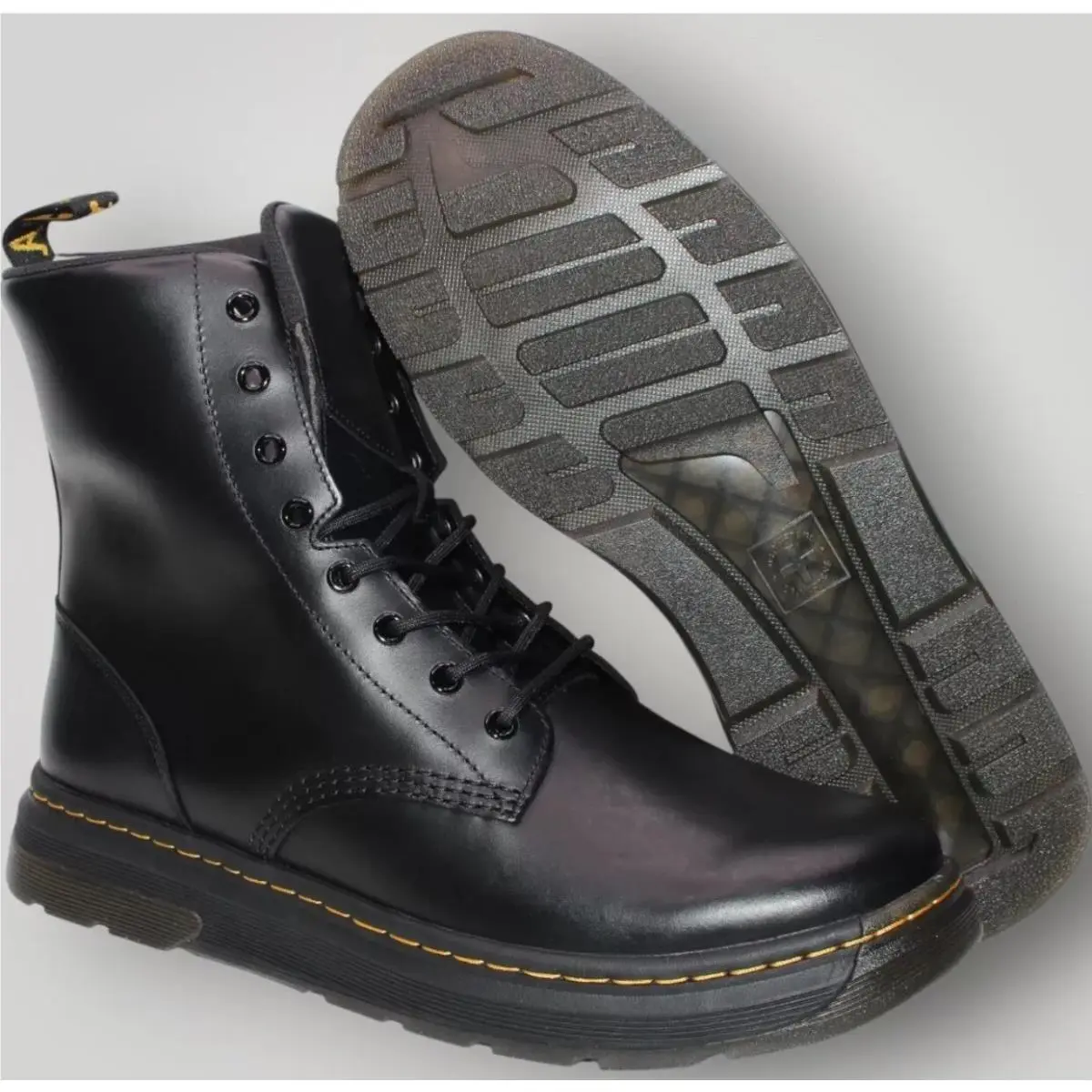Crewson Black Leather Lace-up Boots 31222001 - Mens Size 14 by Dr. Martens