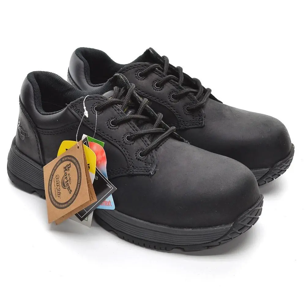 Ladies Dr Martens Linnet SD Combat Oxfords 38 / 7 Black Nubuck Shoes