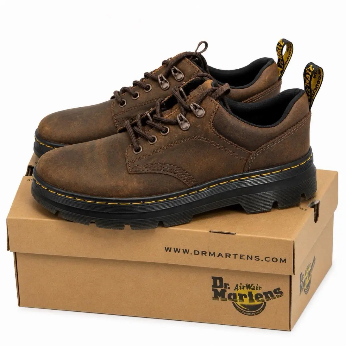 Reeder Brown Leather Oxford Shoes Men’s Size 10 Lug Sole Airwair by Dr. Martens