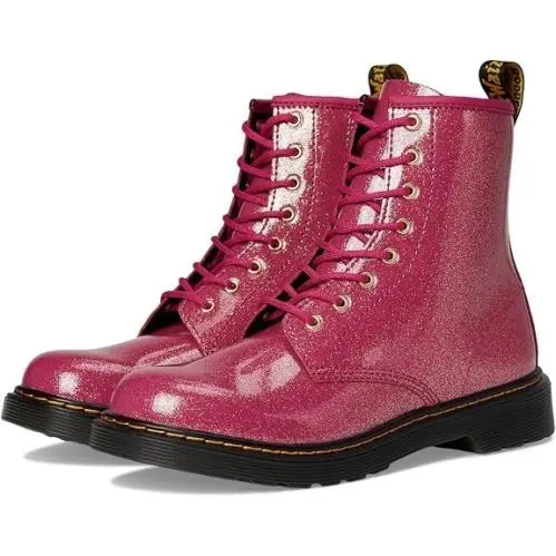 Unisex-child 1460 Lace Up Boot - Fuchsia/silver/gold Glitter - 5 Y by Dr. Martens