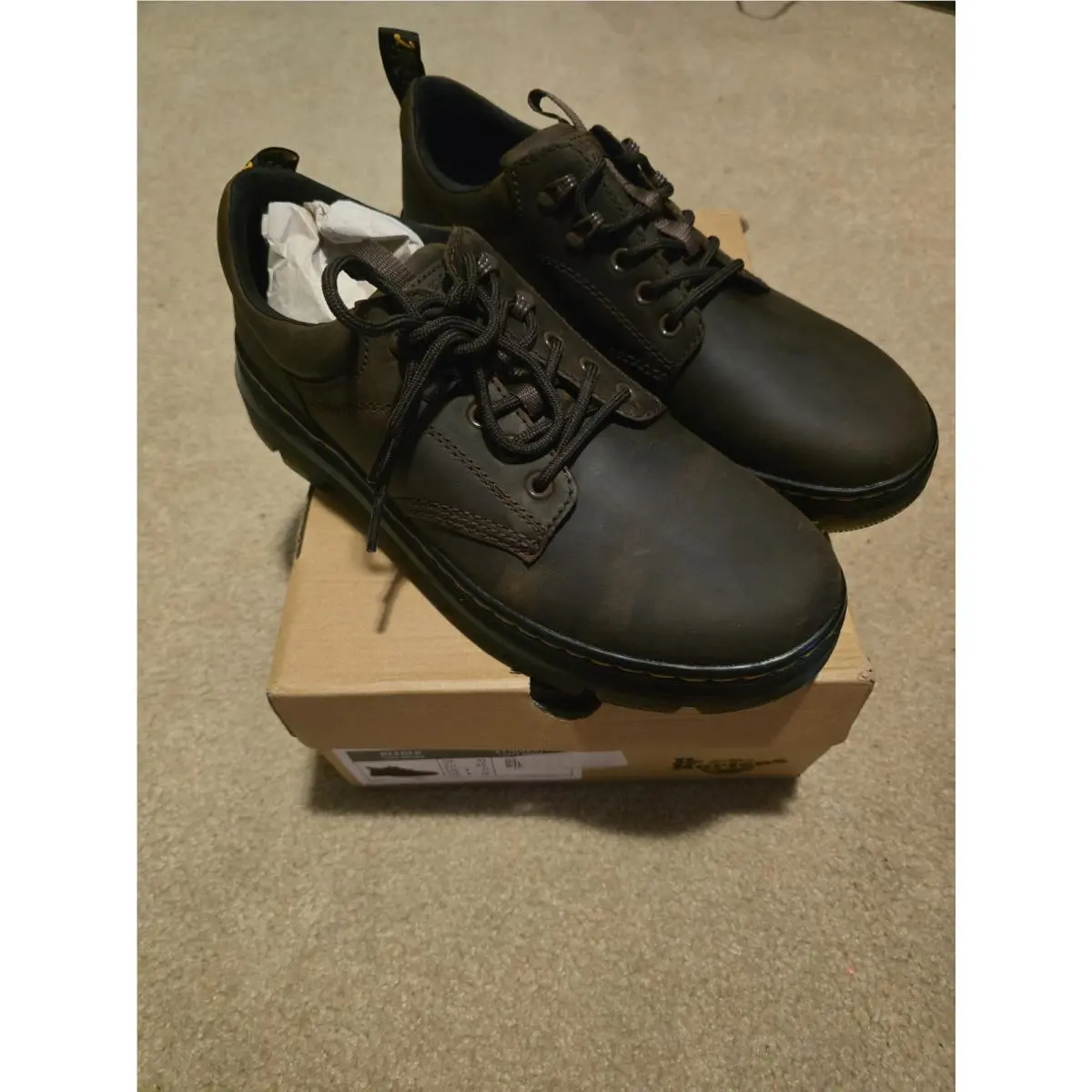 Reeder Dark Brown Crazy Horse Shoes US Mens 11 Womens 12 by Dr. Martens