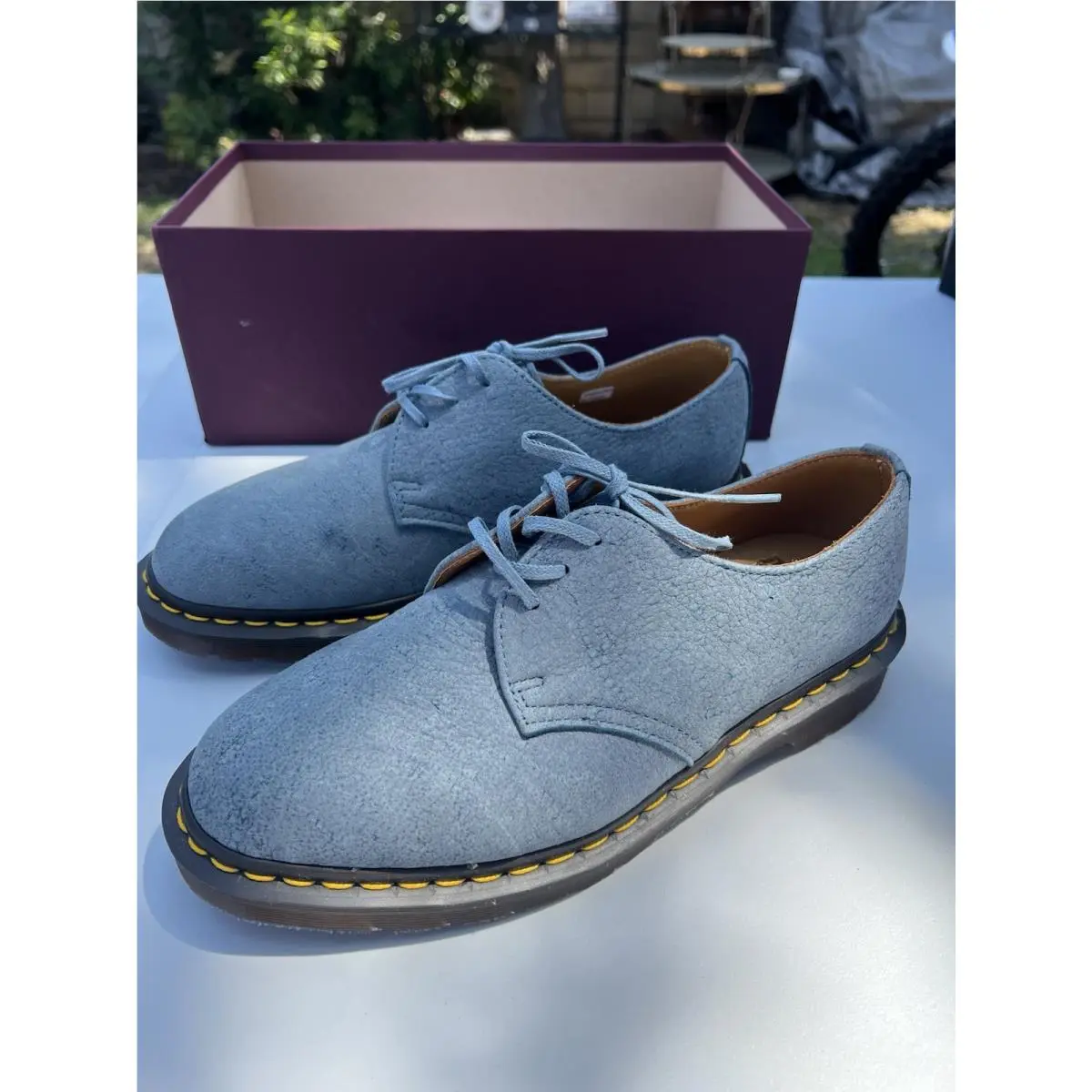 1461 Made In England Herren Blue Schuhe Plattform Size Us 8 by Dr. Martens