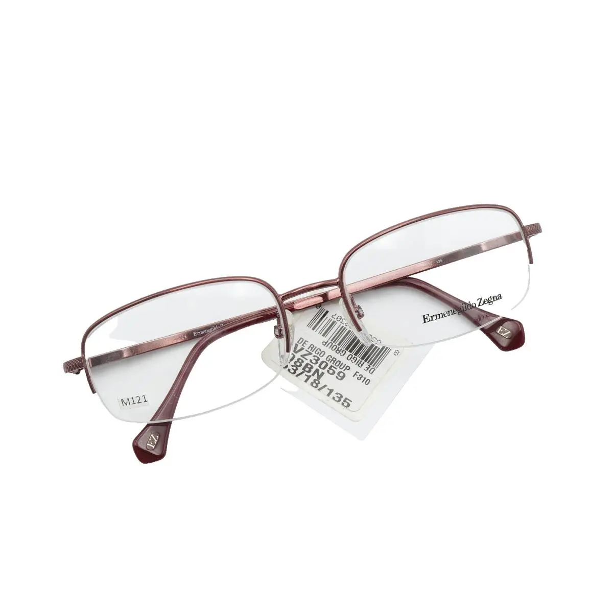 VZ 3059 8BN Copper-brown 53-18-135 Half Frames Flex Hge Italy by Ermenegildo Zegna
