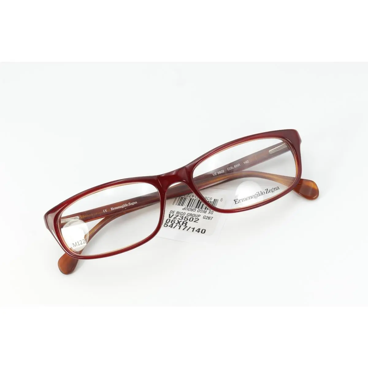 Ermenegildo Zegna VZ 3502 6XR Red on Brown 54-17-140 Eyeglass Frames Flex Hinges