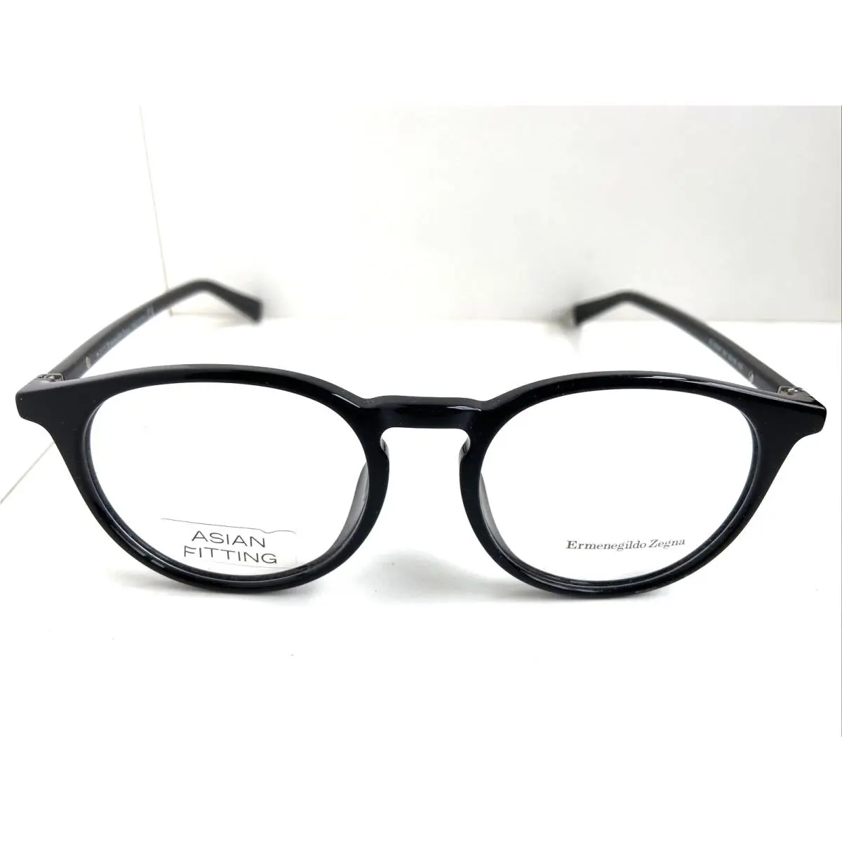 Ermenegildo Zegna EZ 5028-F 001 Asian Fitting Black Round 53mm Men`s Eyeglasses