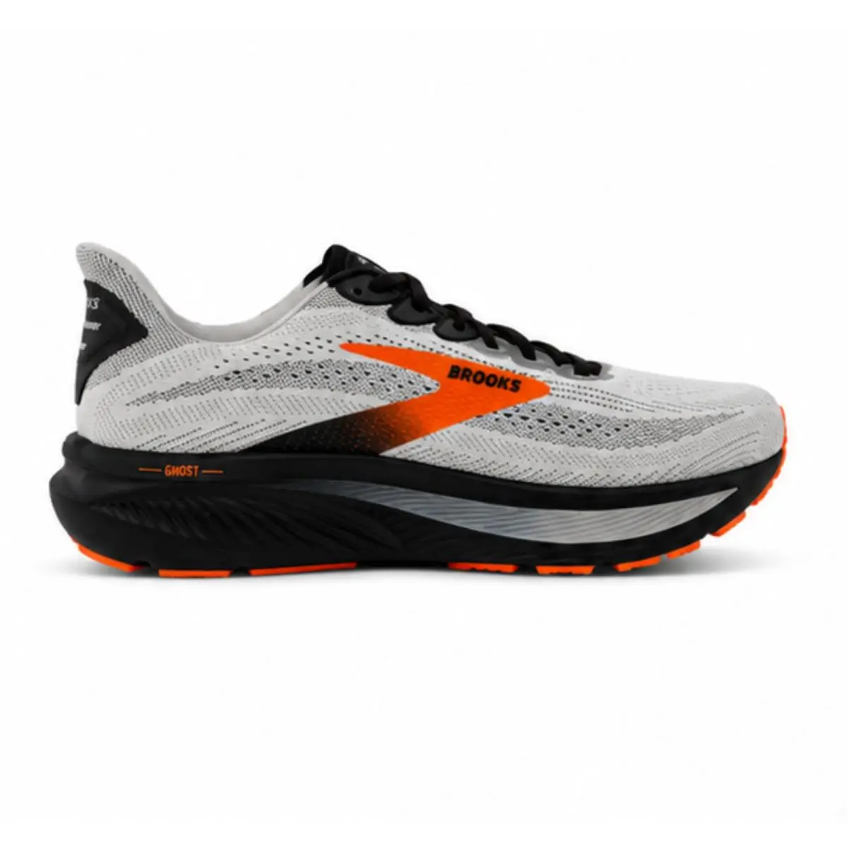 Men`s Brooks Ghost 17 Oyster Mushroom/orange/ebony 2E Wide US - Oyster Mushroom/Orange/Ebony