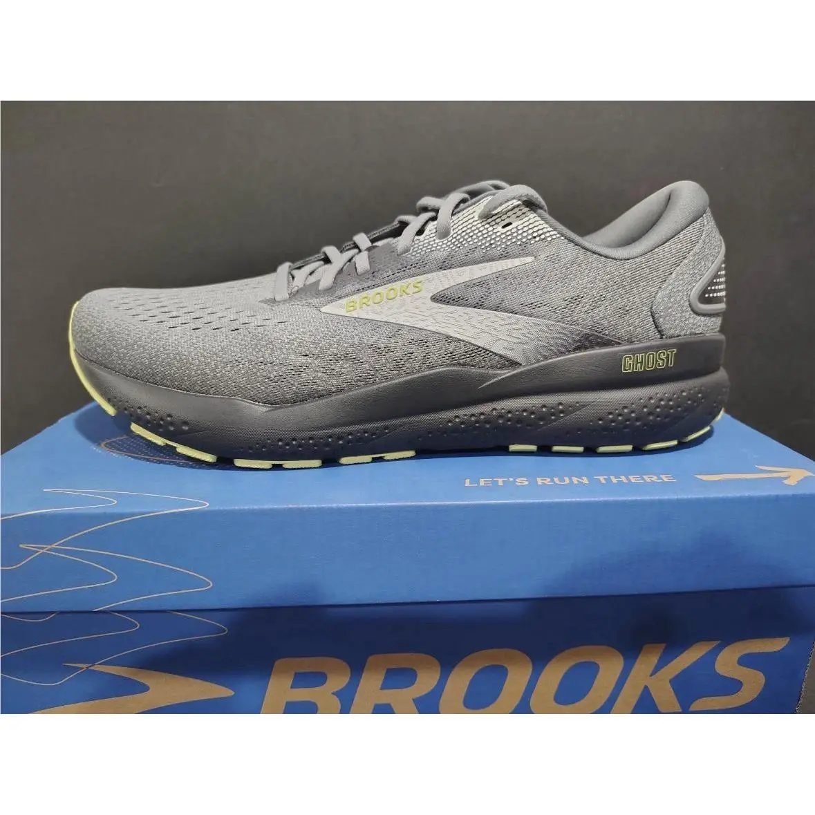 Size 8 Brooks Ghost 16 Men`s Running Shoes Primer/grey/lime