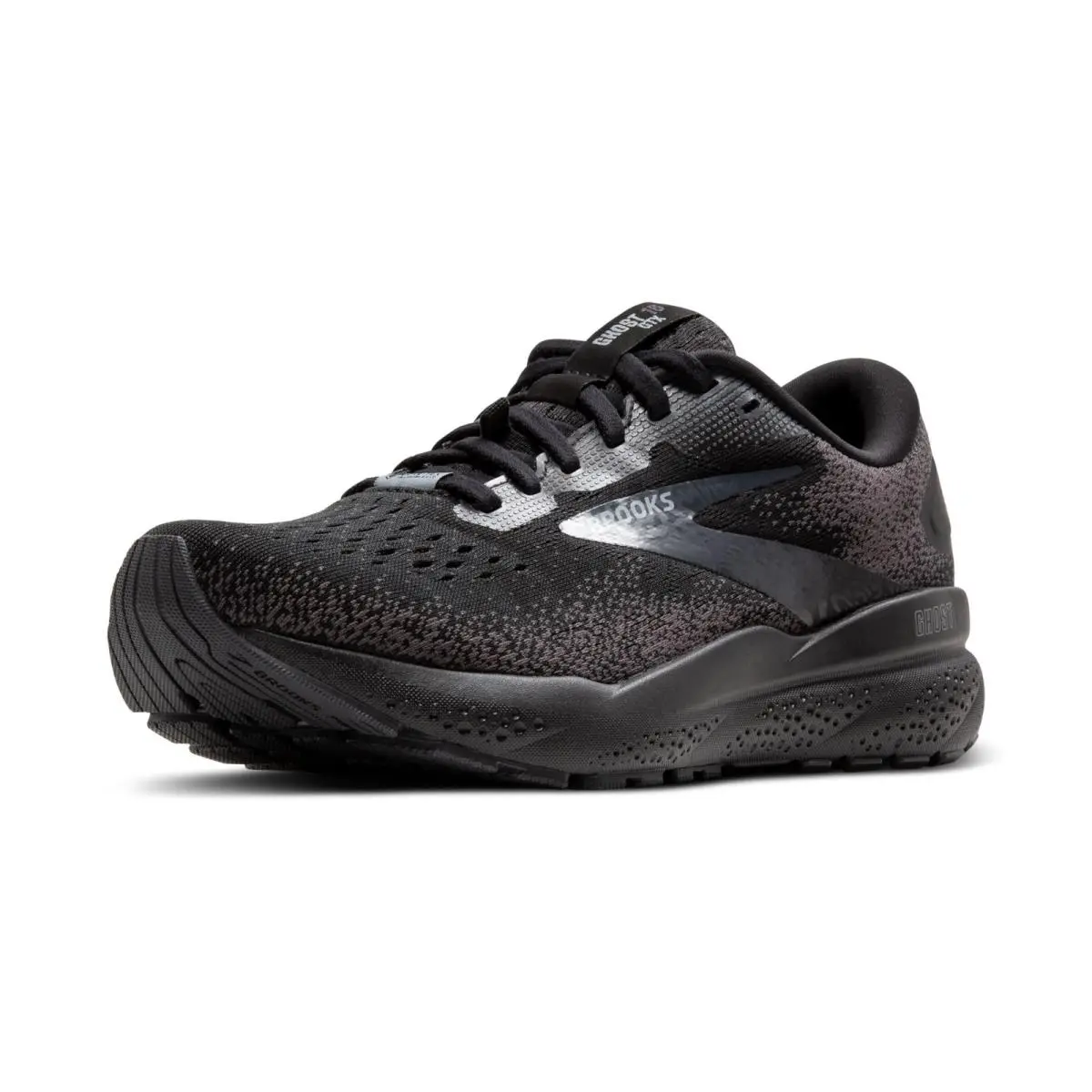 Brooks Women`s Ghost 16 Gtx Waterproof Neutral Running Shoe 8 Black/black/ebony