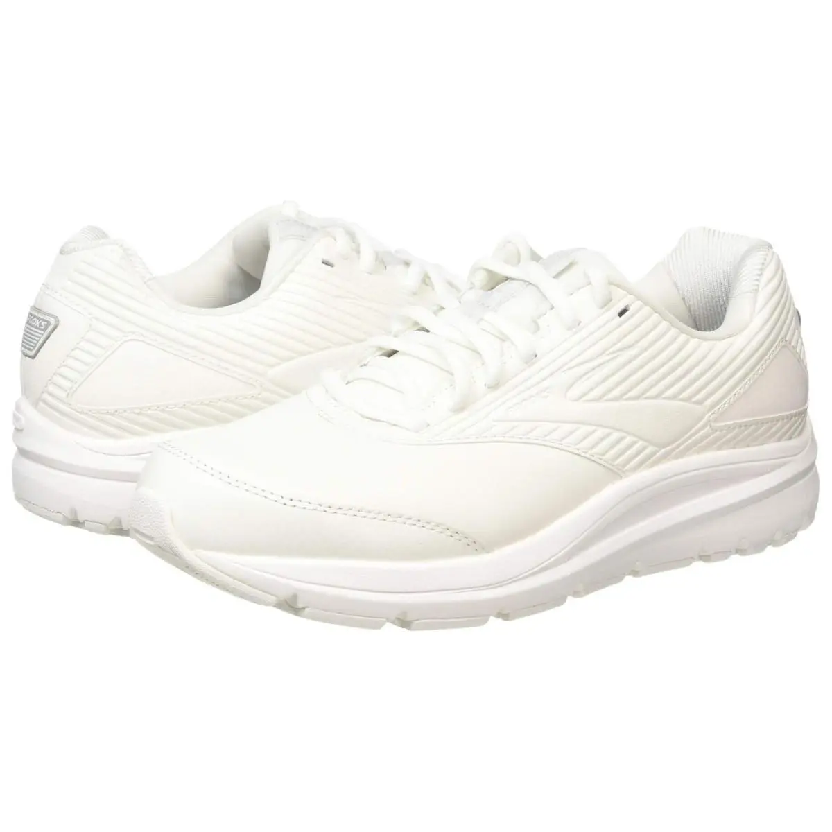 Brooks D5026 Mens White Leather Addiction Walker 2 Sneakers Size 8.5 M