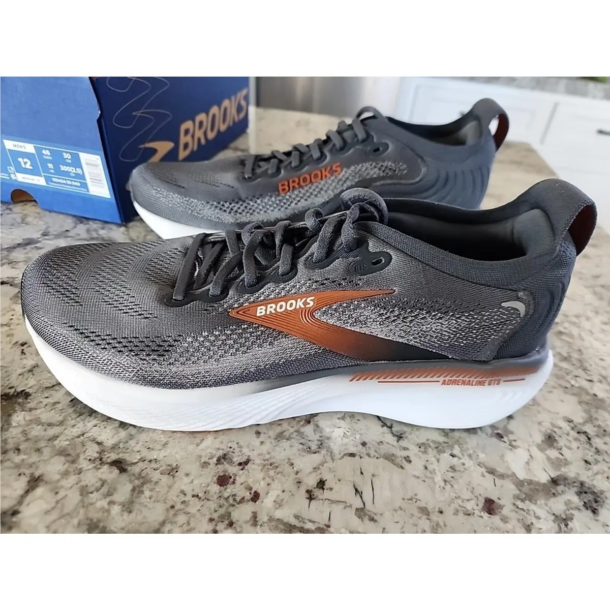 Brooks Men`s Adrenaline Gts 25 Road-running Shoes Black/copper/white 12