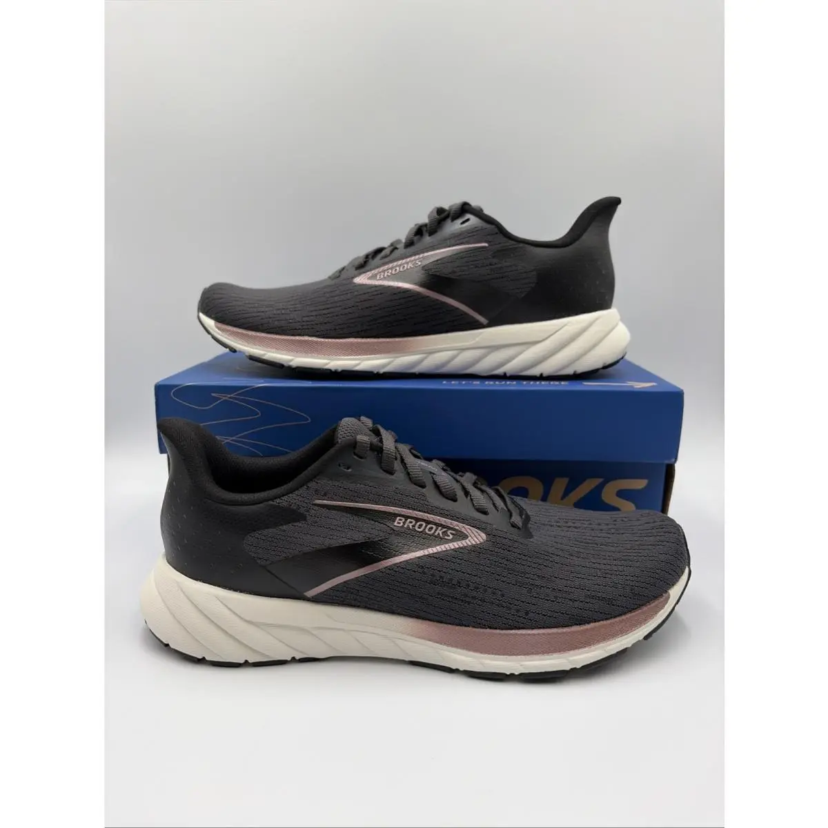 Brooks Anthem 7 Womens Shoes Size 7 B Running Black Gray Rose Gold Sneakers