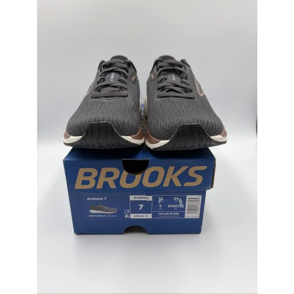Brooks shoes - Brooks Anthem 7 - Anthem - 1204281B068 - Dark Gray Rose Gold (UPC: 195394667615) 1