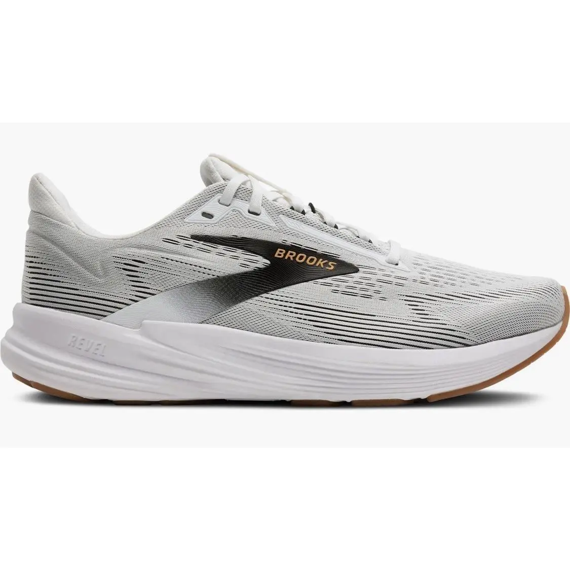 Brooks shoes - Brooks Revel 8 - Revel - White/Black/Oak Buff (UPC: 0195394683585) 1