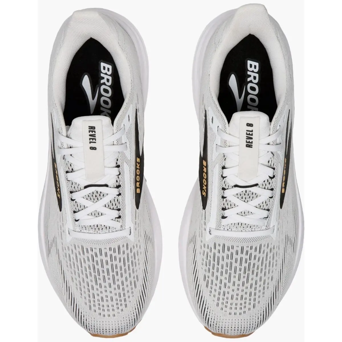 Brooks shoes - Brooks Revel 8 - Revel - White/Black/Oak Buff (UPC: 0195394683585) 2
