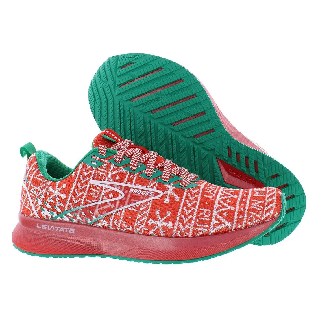Brooks Levitate 5 Womens Shoes Size 6 Color: Red/white/green