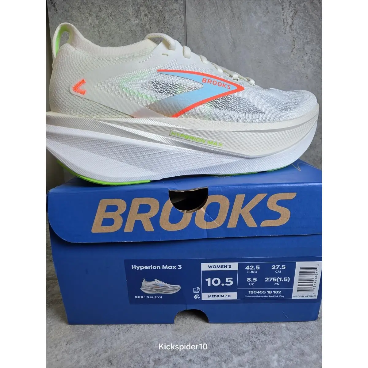 Brooks shoes - Brooks Hyperion Max 3 - Hyperion Max - 120455-1B-182 - Coconut/Green Gecko/Pink Clay 2
