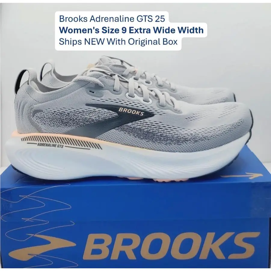 Brooks Womens Size 9 Extra Wide Adrenaline Gts 25 Running Shoes Gray