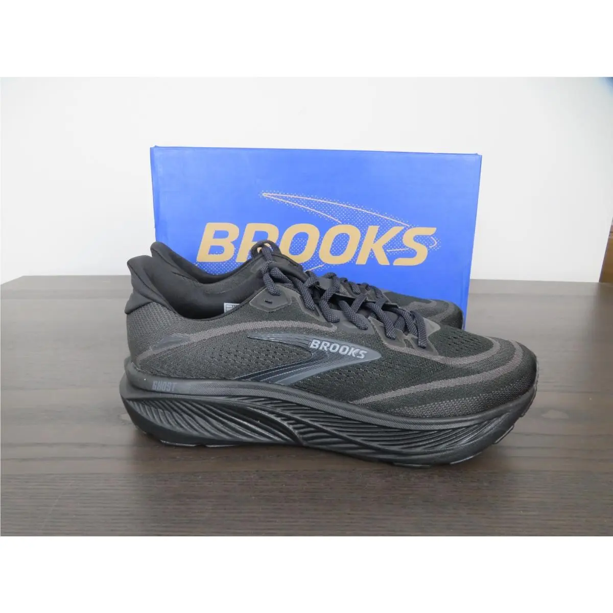 Brooks Ghost 18 Shoes Mens 11 Wide Black Running Sneakers Gym Athletic Walking