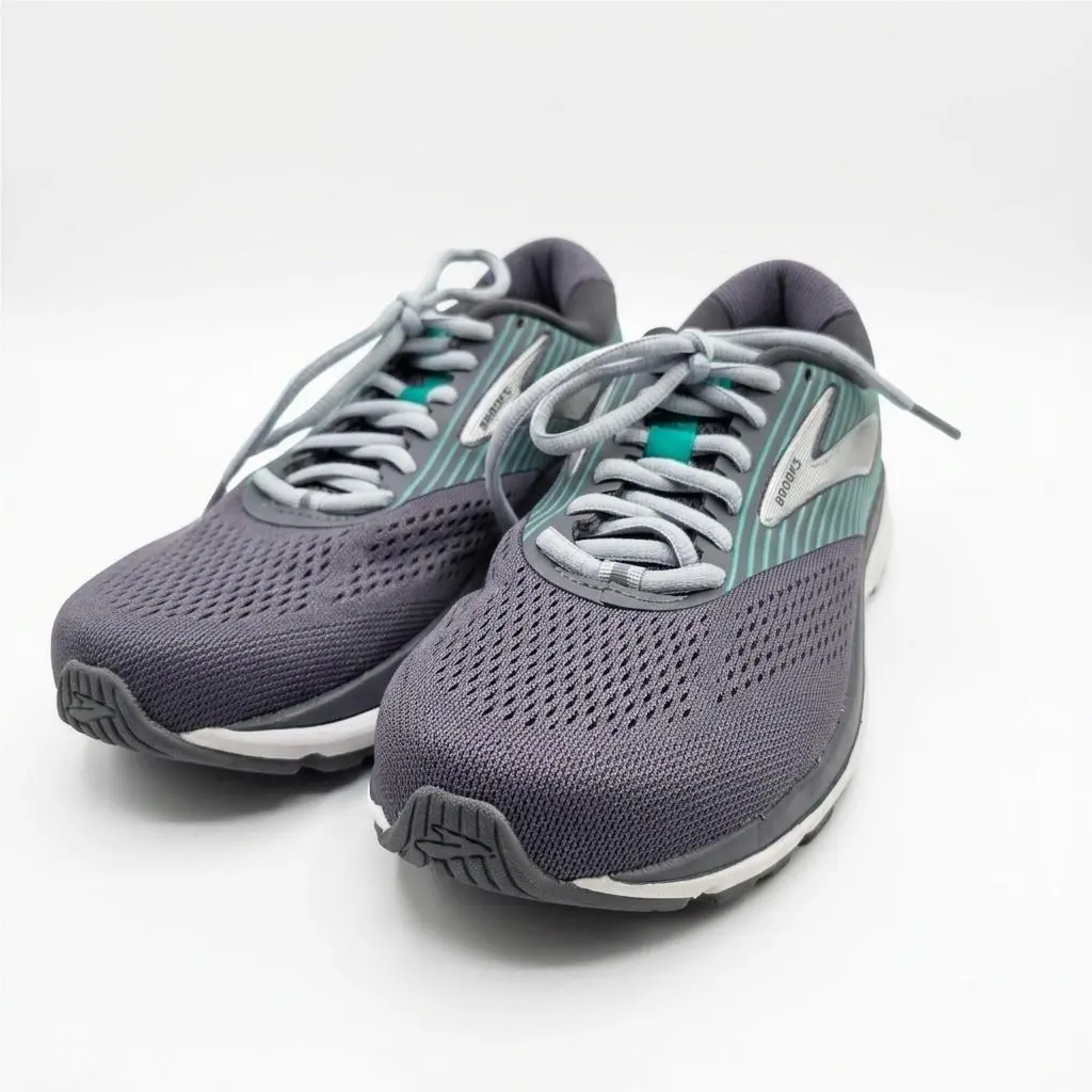 Brooks Addiction 14 Womens Size 8 B Grey Teal Max Support Running Shoes
